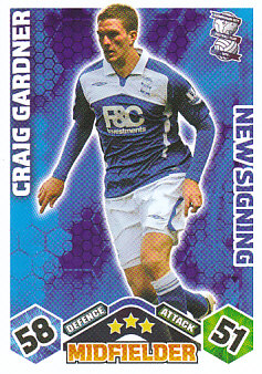 Craig Gardner Birmingham City 2009/10 Topps Match Attax New Signing #EX62